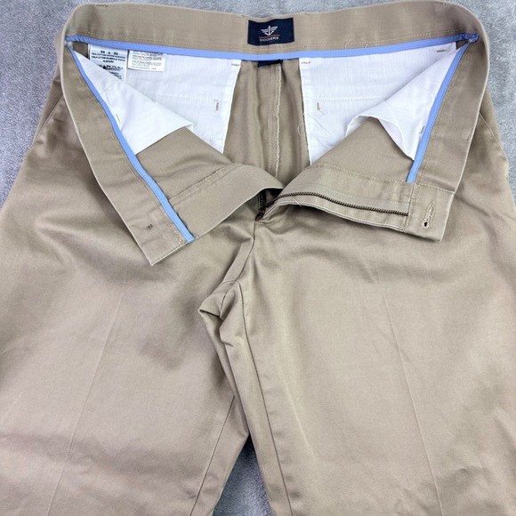 Dockers Mens 34x30 Khaki Tan Straight Fit Chino Pants Cotton Twill Work Casual - Picture 4 of 9